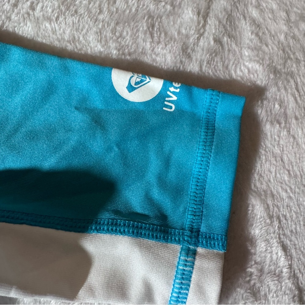 Roxy Blue and White Rashguard Swim Top - Picture 3 of 5